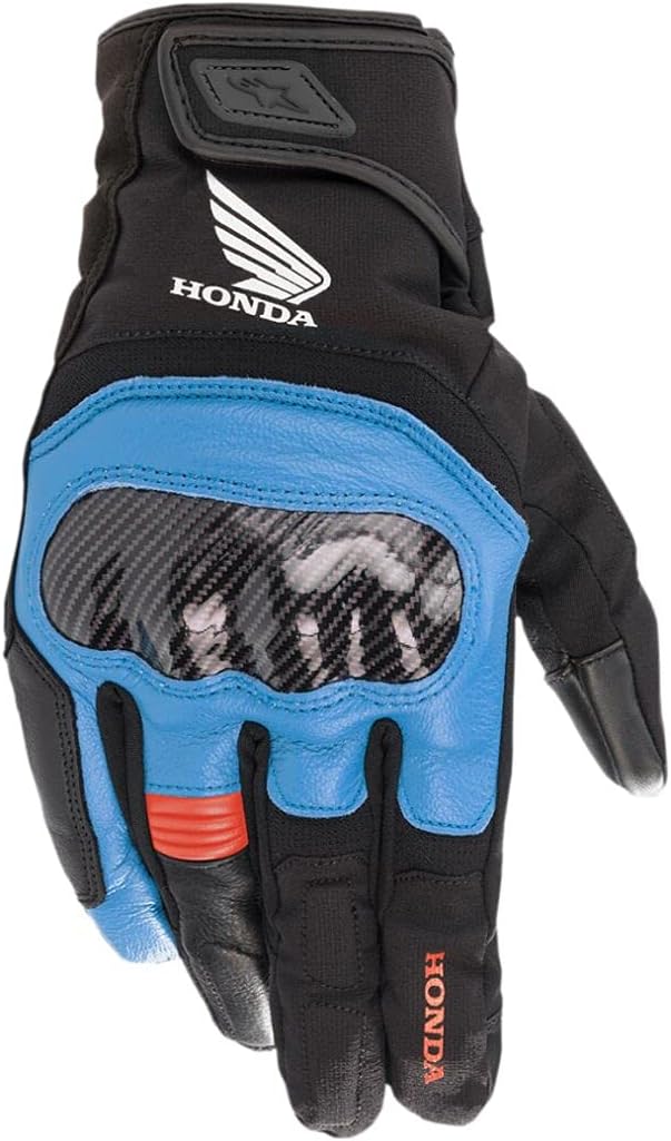 Alpinestars SMX-Z Honda Herren wasserdichte Motorradhandschuhe, Blau/Schwarz, SM