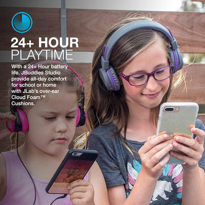 JLab JBuddies Children's Bluetooth Headphones, Wireless, Over Ear Children's Headphones with Microph