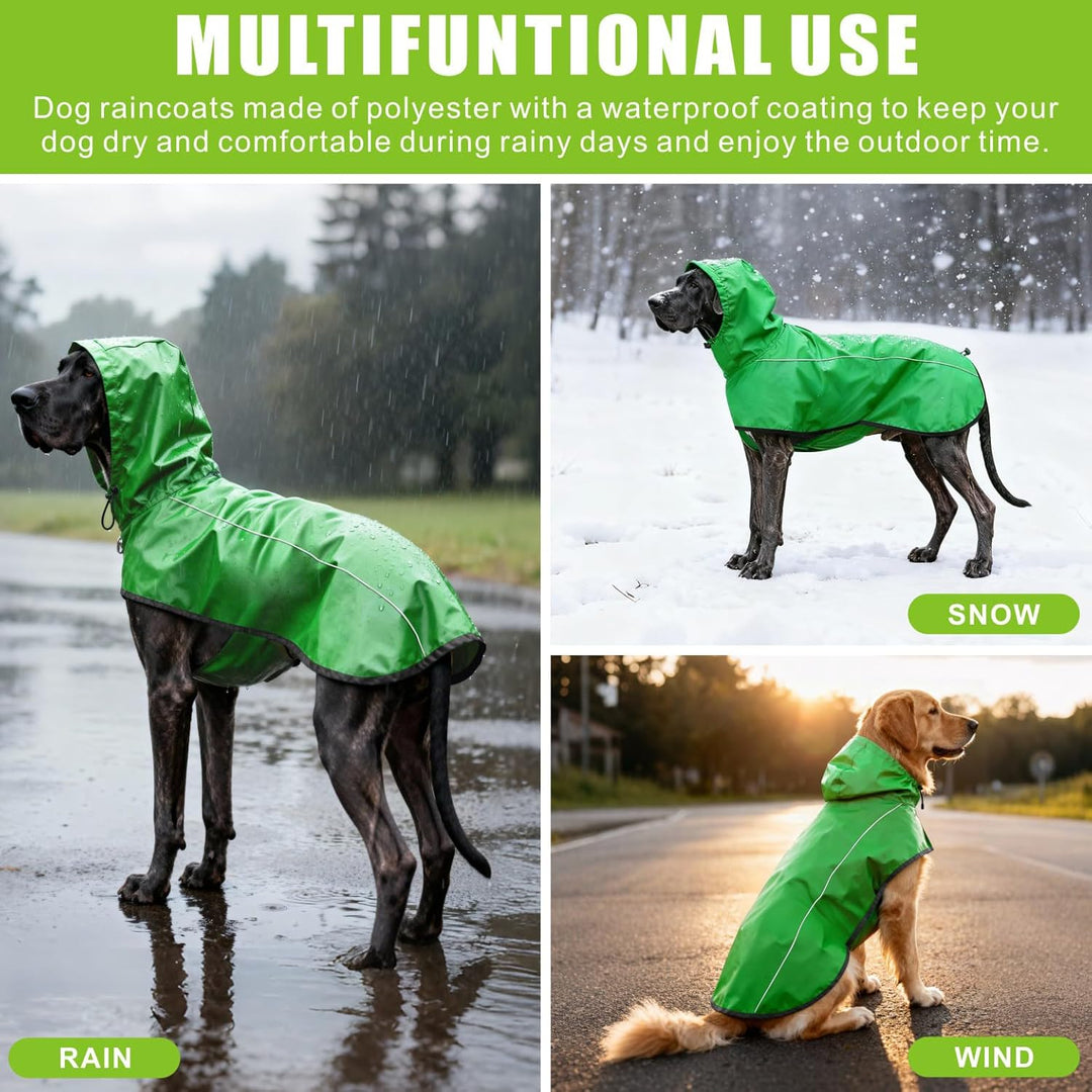 Mosucoirl Hund Regenmantel Jacke Reflektierende Verstellbare Kapuze Haustier Poncho Regenmantel mit