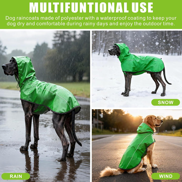Mosucoirl Hund Regenmantel Jacke Reflektierende Verstellbare Kapuze Haustier Poncho Regenmantel mit