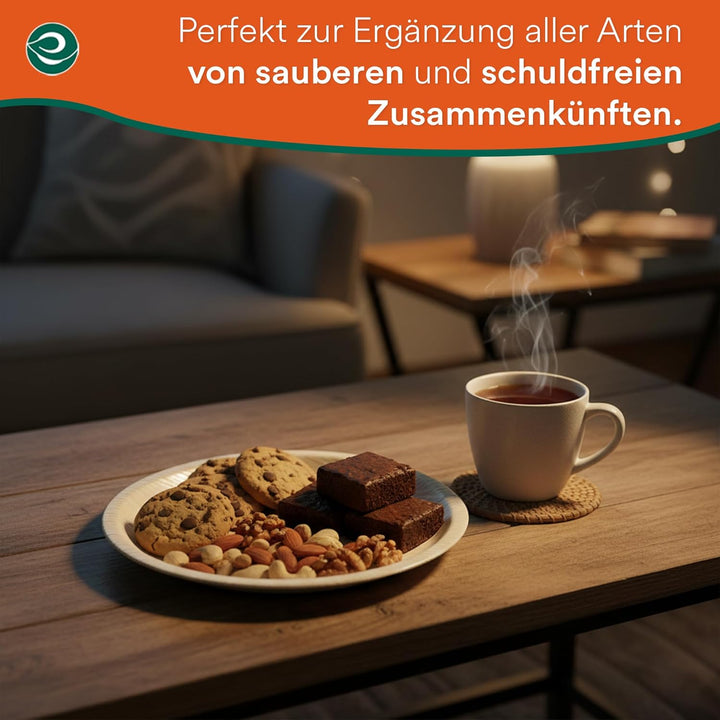 ECO SOUL 100% kompostierbare 15 cm, runde Palmblatt Teller [50 Stück] I Premium Palmblatt Geschir I