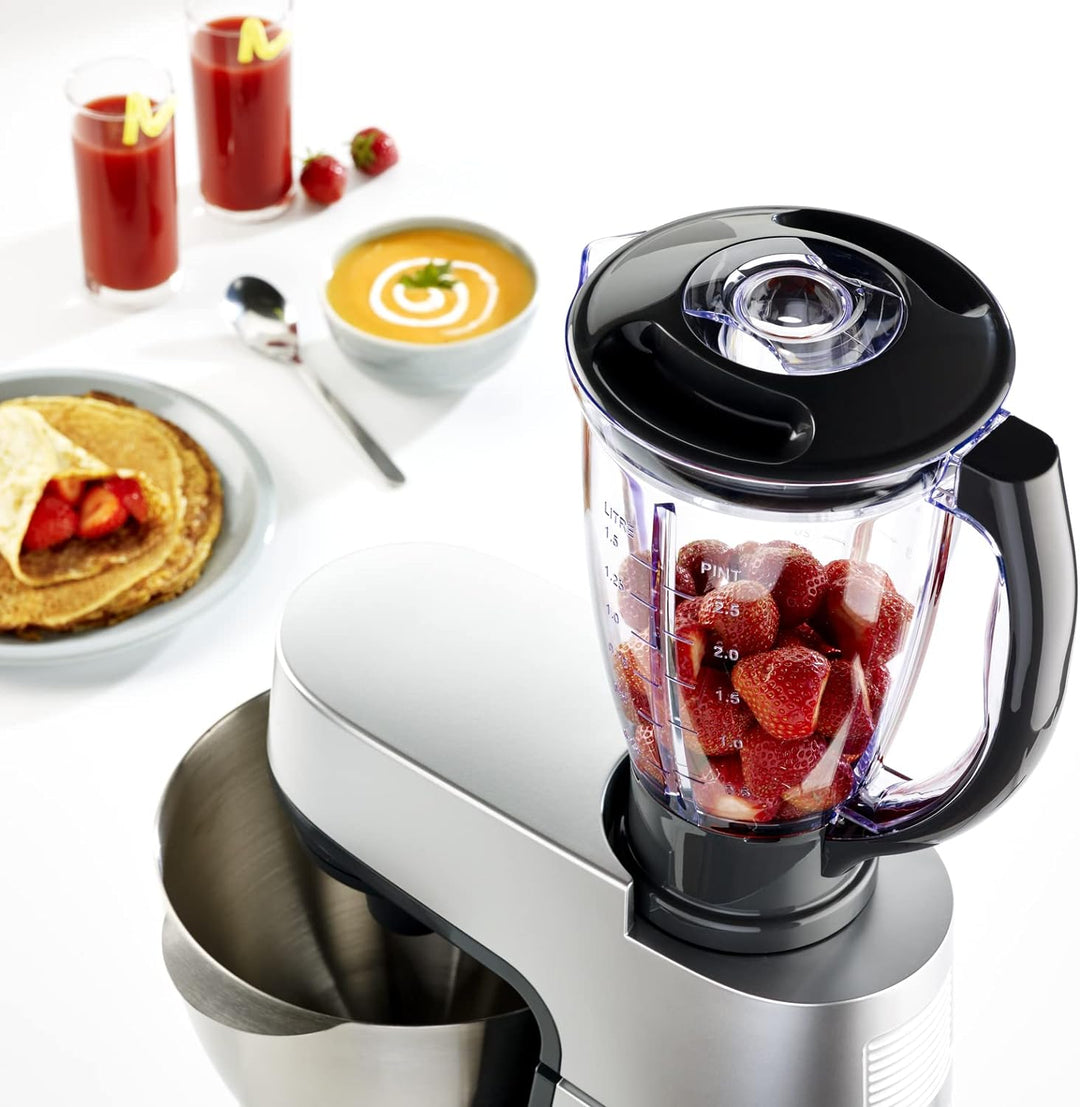 Moulinex Küchenmaschine, 1100 W, Backset, Mixer, Gemüseschneider mit Zubehör für Mazedonien, Fleisch