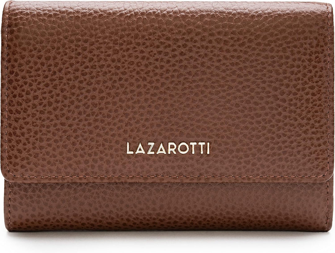 Lazarotti Bologna XL Leder Damen-Geldbörse | grosses Reissverschlussfach, 15 Kartenfächer, RFID-Schu