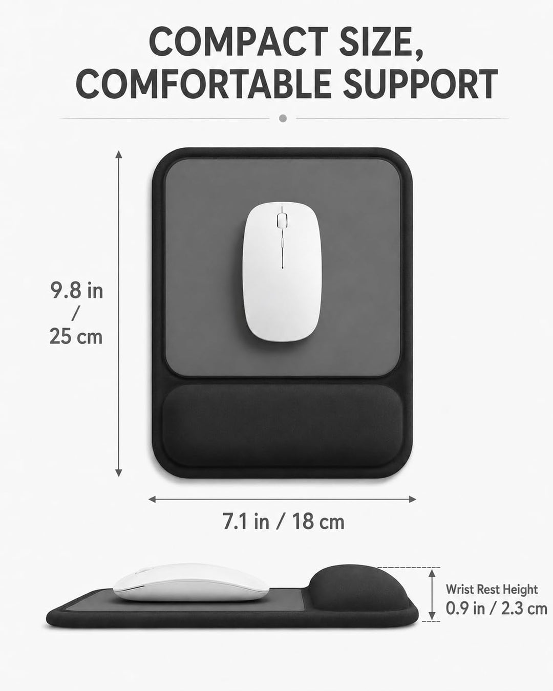Mauspad mit gelkissen Handgelenkauflage,mousepad ergonomisch Vertieftes Anti-Druck Design, Rutschfes