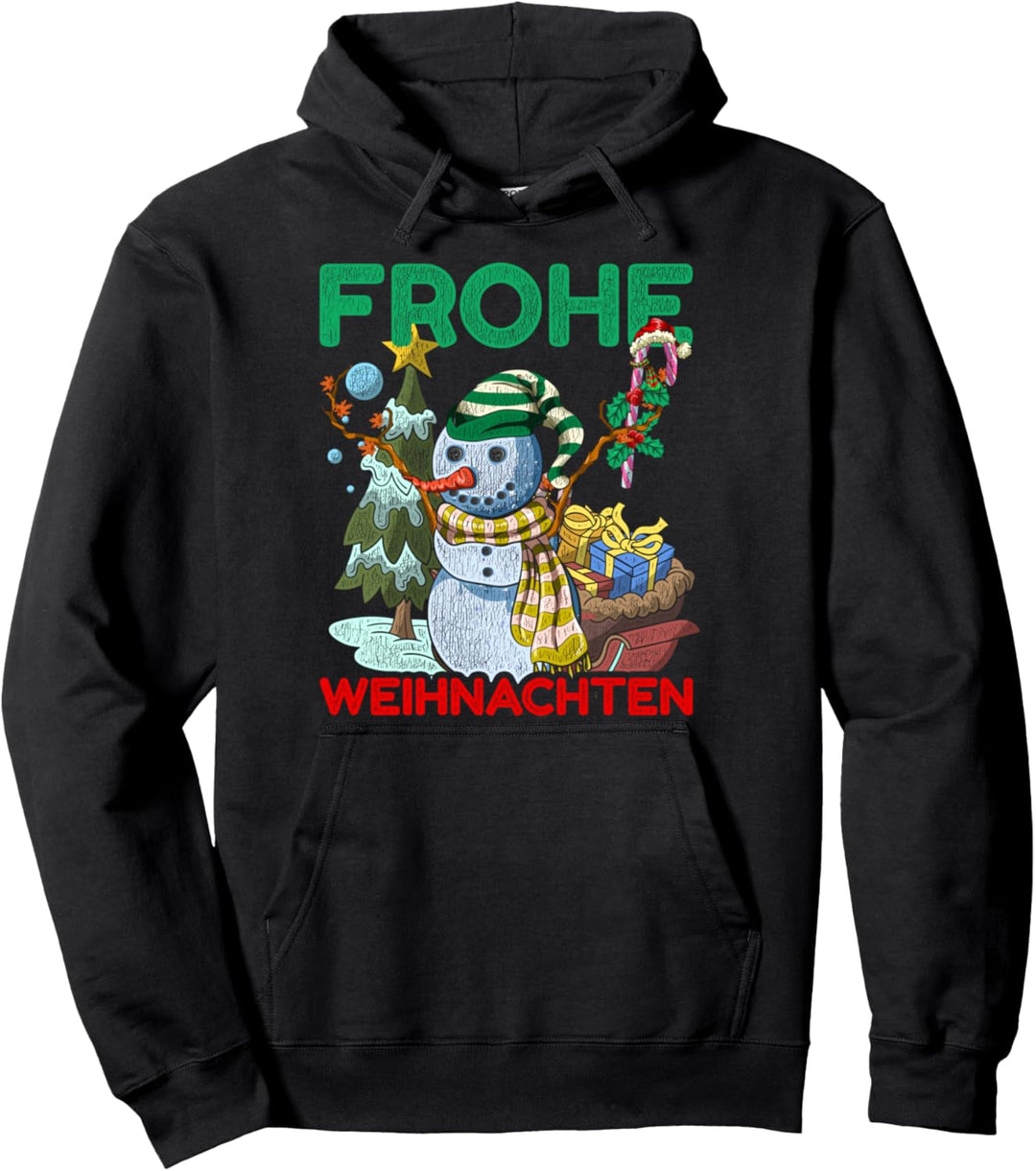 Advent Pajama Party Geschenk Frohe Weihnachten Schneemann Pullover Hoodie