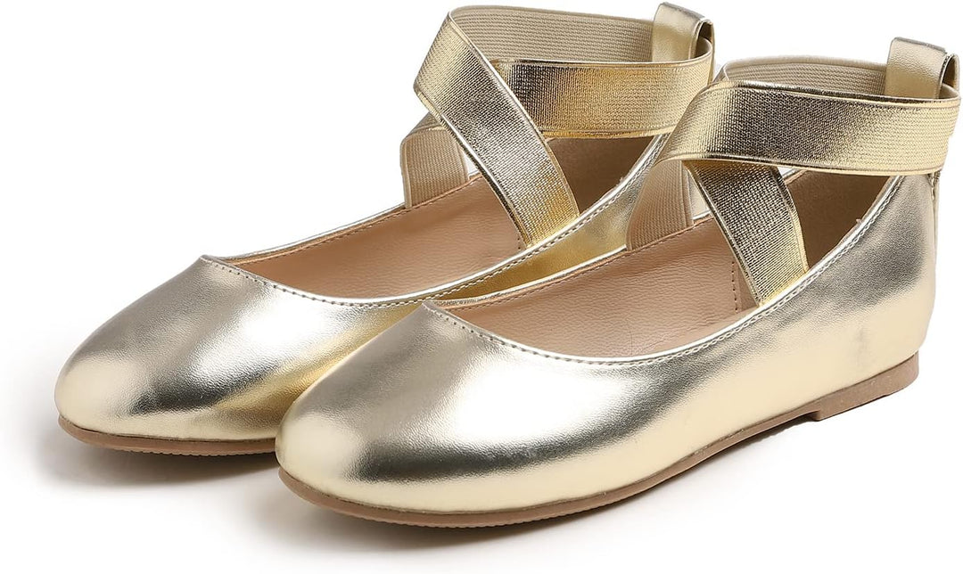 Feversole Girls Cute Belt Dress, Mädchen süsses Kleid Mary Jane Schuhe weiche Party Urlaub Ballerina