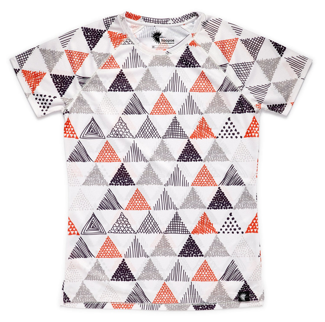 Laufendes T-Shirt der Frauen, Kurze Hülse, Turnhalle #Triangles L Multicolor, L Multicolor