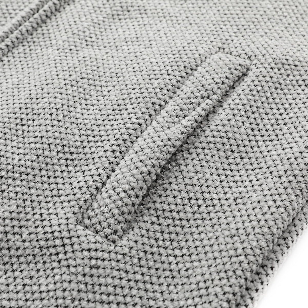 Allthemen Herren Strickjacke mit Kapuze Lang Gefüttert Cardigan Grobstrick Kapuzenjacke Kapuzenpullo