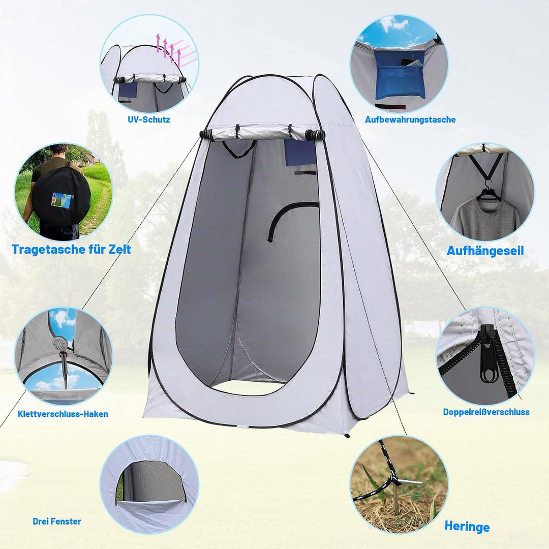 TUKAILAI Camping Toilettenzelt Duschzelt Pop Up Umkleidezelt Privatsphäre Toilette Umkleidekabine La