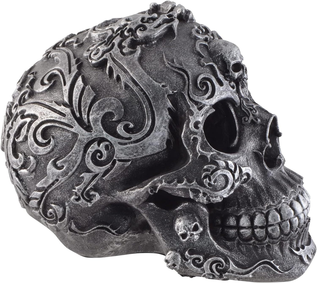 VOGLER Joh. Vogler GmbH Gothik Skull schwarzer Schädel mit silbernen Symbolen verziert