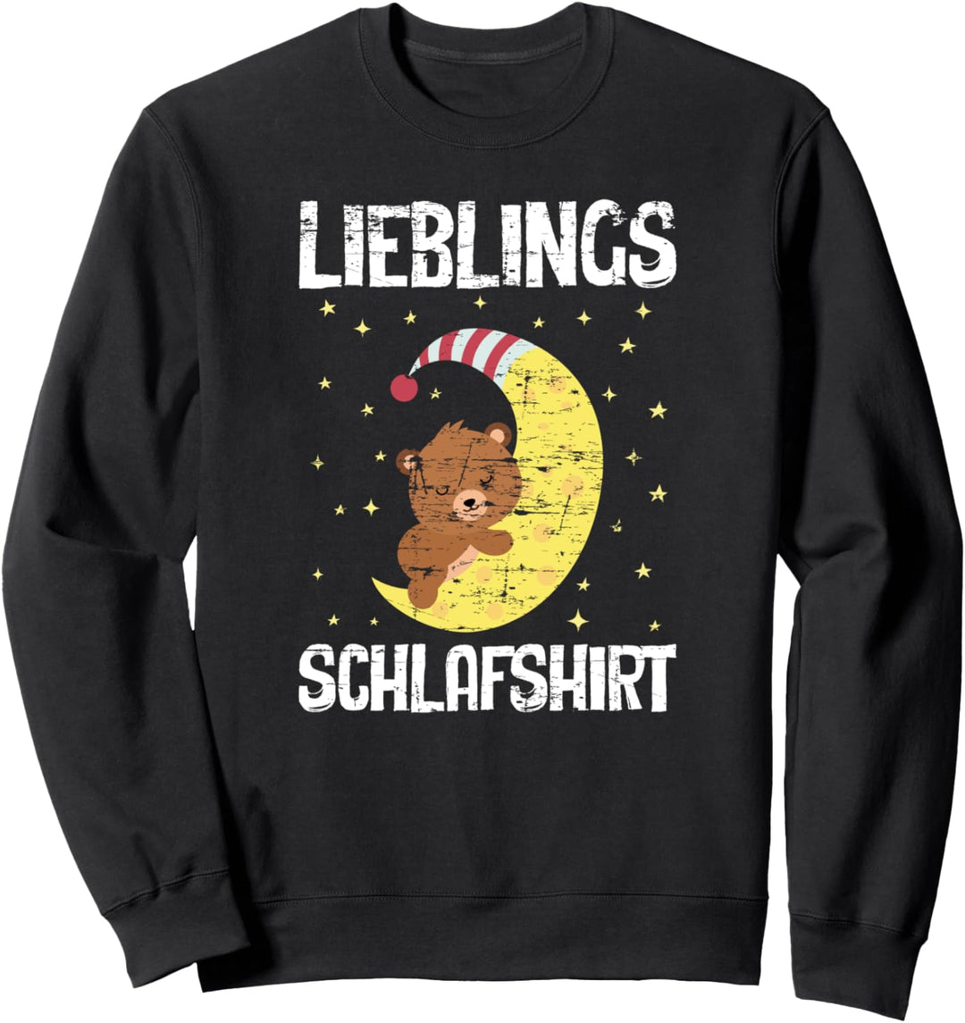 Wald Tier Bär Pajama Nachthemd Mond Lieblings Schlafshirt Sweatshirt
