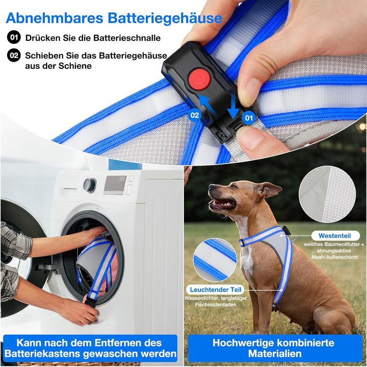 ChalkLit LED Leuchtendes Hundegeschirr USB Wiederaufladbares Vollständig Beleuchtetes Hundegeschirr