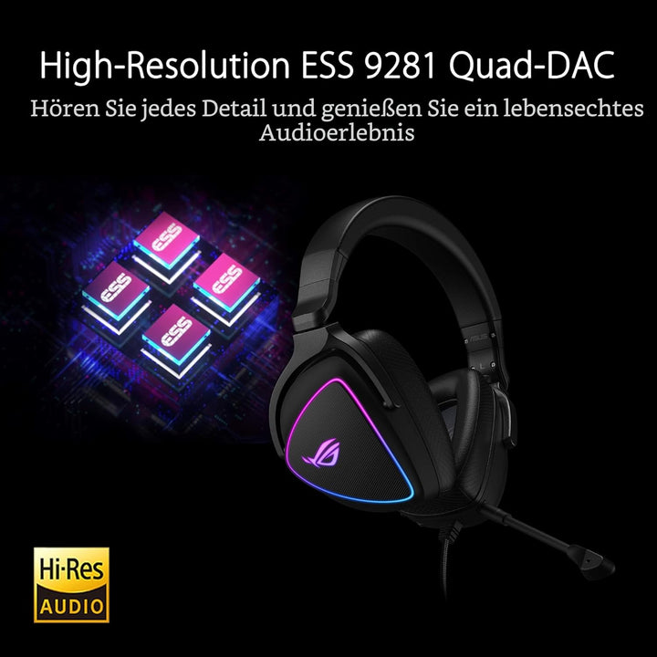 ASUS ROG Delta S USB-C Gaming Headset (kabelgebunden, AI Noise-Canceling, RGB Beleuchtung, kompatibe