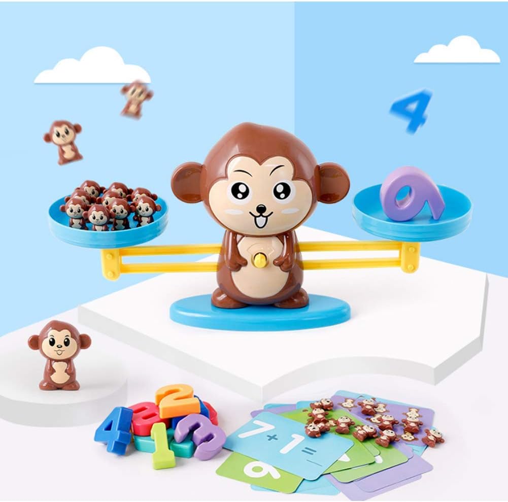 Queta Montessori Mathe Waage Spielzeug, Cartoon Tier Balance Skala Math Spielzeug Lernspielzeug mit
