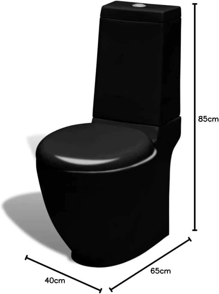 Willood Stand-WC & Bidet Set Schwarz Keramik Bodenstehend Softclose Sitz