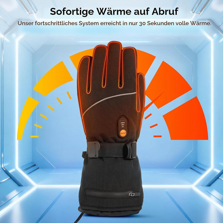 Minthouz Beheizbare Handschuhe für Damen Herren, 7.4V 3000 mAh Beheizbare Handschuhe mit Akku mit 6