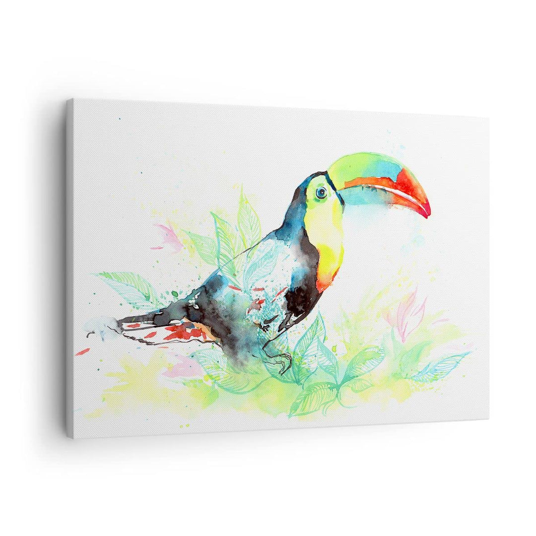 Bilder auf Leinwand Vogel Toucan Neugier wild Leinwandbild 70x50cm Wandbilder Dekoration Wohnzimmer