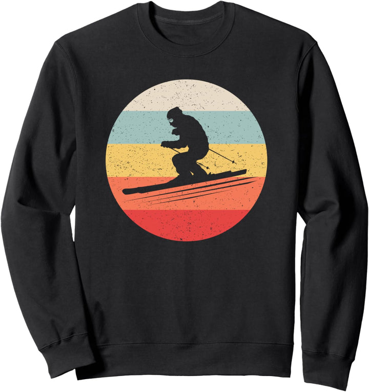 Ski Skifahrer Vintage Distressed Style Sweatshirt