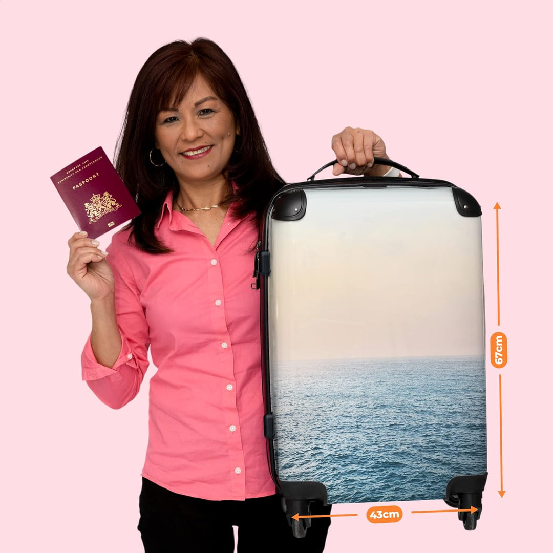 NoBoringSuitcases.com® Koffer gross Trolley Rollkoffer Reisekoffer mit 4 Rollen Fotokoffer - Meer -