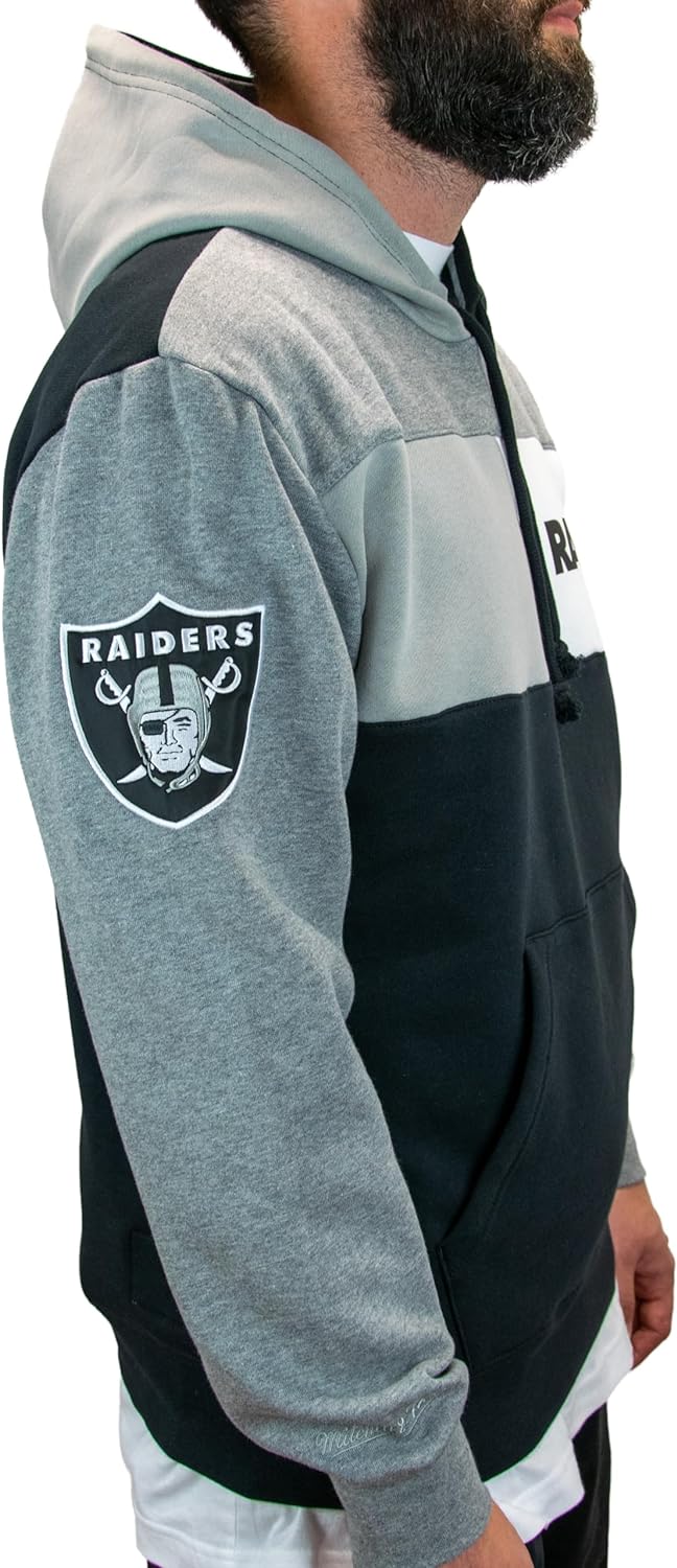 Mitchell & Ness NFL Color Blocked Fleece Hoodie S Oakland Raiders, S Oakland Raiders