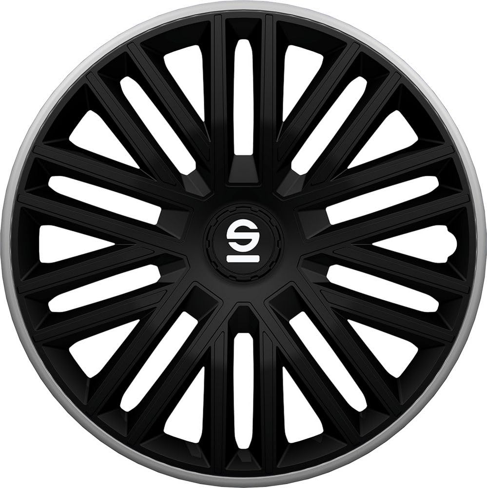Sparco Radzierblenden Bergamo - 14-Zoll - Schwarz/Grau - Satz mit 4 Stück