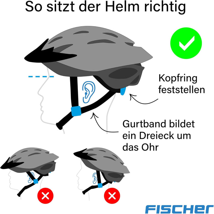 FISCHER Kinder-Helm, Fahrradhelm, Jugendhelm mit integriertem LED-Rücklicht, XS/S, 48-54cm Delfin, D
