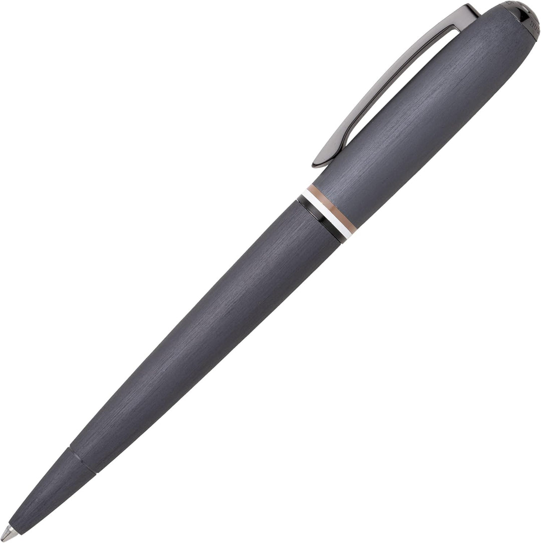 Hugo Boss Contour Iconic Kugelschreiber aus Messing und Aluminium in der Farbe Schwarz, Länge: 13,6c