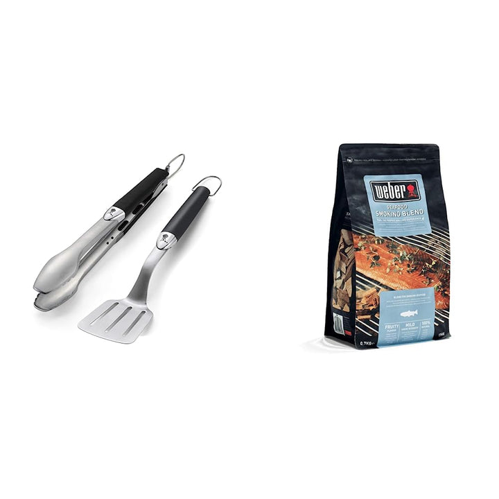 Weber 6645 Original Portable 2-Piece Stainless Steel Tool Set & 17665 Räucherchips Meeresfrüchte, 70