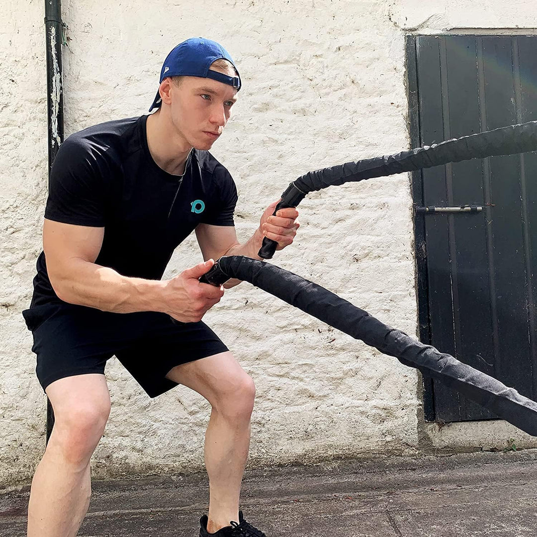 RPM Power Battle Rope - Fitness, Muskelstärkungsseil für Bodybuilding-Workouts - inklusive Anker 15