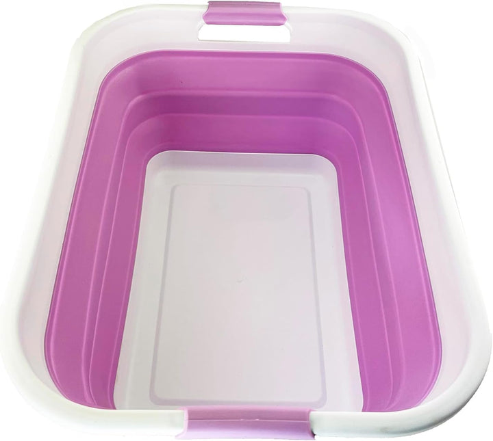 SAMMART 41L Collapsible Plastic Laundry Basket - Foldable Pop Up Storage Container/Organizer - Porta