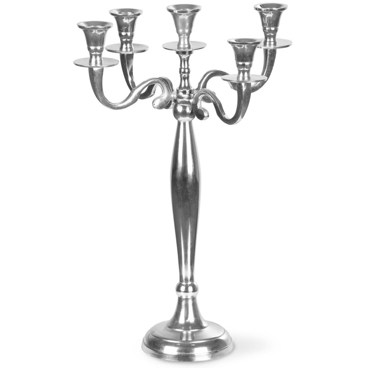 Gräfenstayn® Kerzenleuchter ALU 1, 3 oder 5-armig - 40/60/80cm - Silber, Schwarz, Weiss, Gold (Silbe