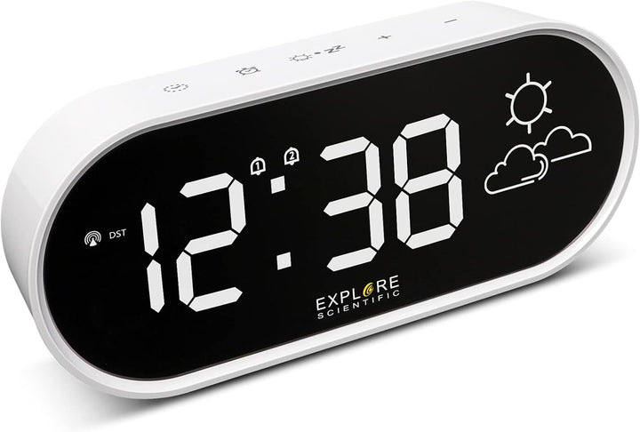 Explore Scientific RDC2002W Spiegel-Display, Uhrzeit und Innentemperatur, Symbol-Wettervorhersage, D
