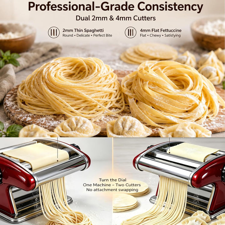 XINGYUEXUAN Manuelle Nudelmaschine Teig Spaghetti Nudeln Walze Presse Maschine Built-in 2 mm & 4 mm