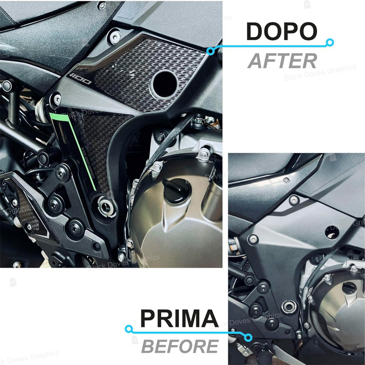 Harzbeschichtete 3D-Aufkleber Schutz kompatibel/Ersatz für Kawasaki Versys 1100 SE 2025 Metallic Gra