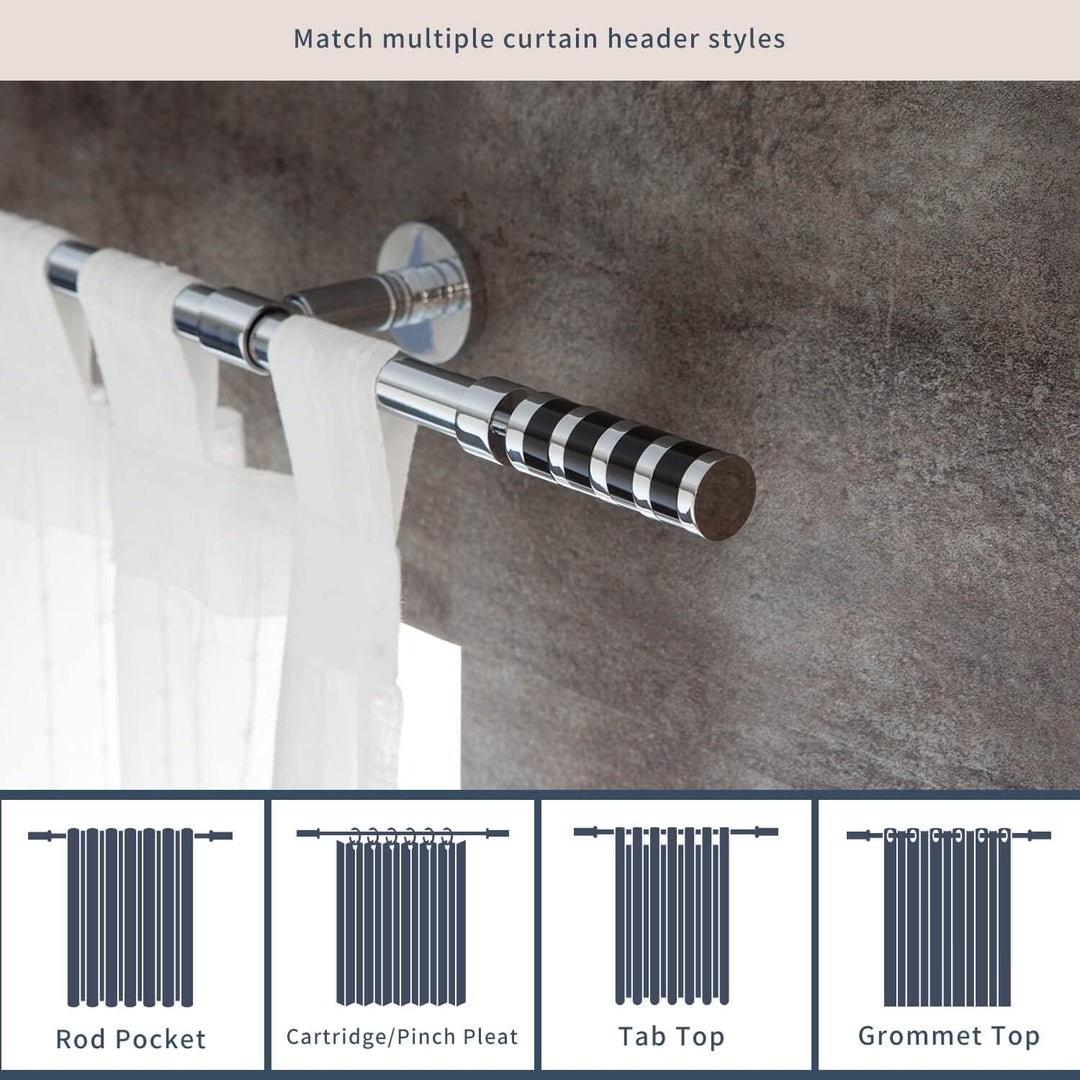 Gcurtain Vorhangstangen Set Metallstange Standard Durchmesser 5/8"-3/4"(16-19 mm) Einstellbar Hochbe