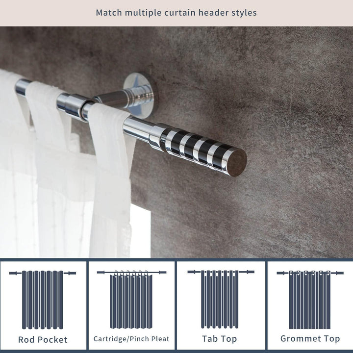 Gcurtain Vorhangstangen Set Metallstange Standard Durchmesser 5/8"-3/4"(16-19 mm) Einstellbar Hochbe