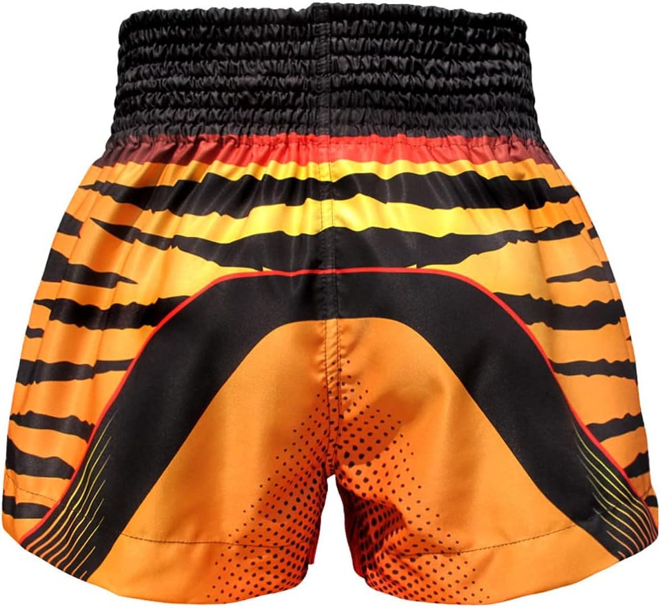 Tuff Sport Boxing Muay Thai Shorts Tiger Kick Martial Arts Training Gym Clothing Trunks S Orange, S