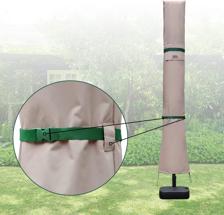 Sekey Sonnenschirm Schutzhülle mit Stab, Abdeckhauben für Ø 350cm / 200x300cm Gartenschirm mit Belüf