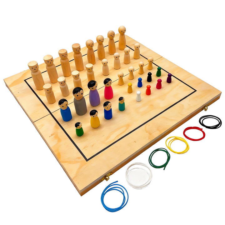 Systembrett Aufstellung Set, Familienbrett Beziehungsbrett aus Holz für Coaching Familienaufstellung