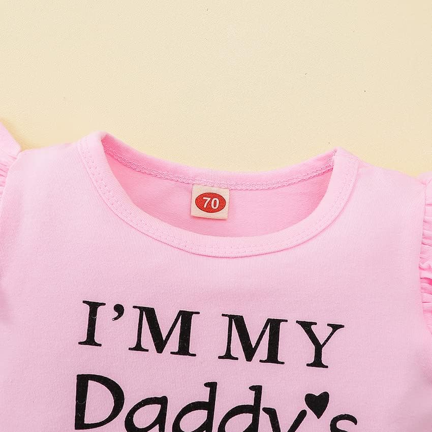 UUAISSO Neugeborenes Baby Mädchen Kleidung Papas Mädchen Langarm Strampler Tops Blumenhosen Sets Sti