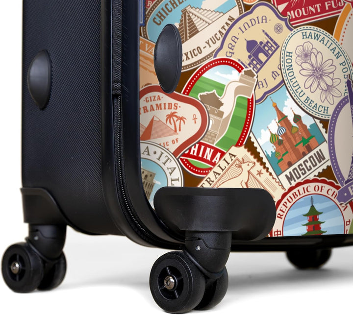 NoBoringSuitcases.com® Koffer XL Gross 77x51.5x28 cm Reisekoffer mit 4 Rollen Leicht Trolley Hartsch