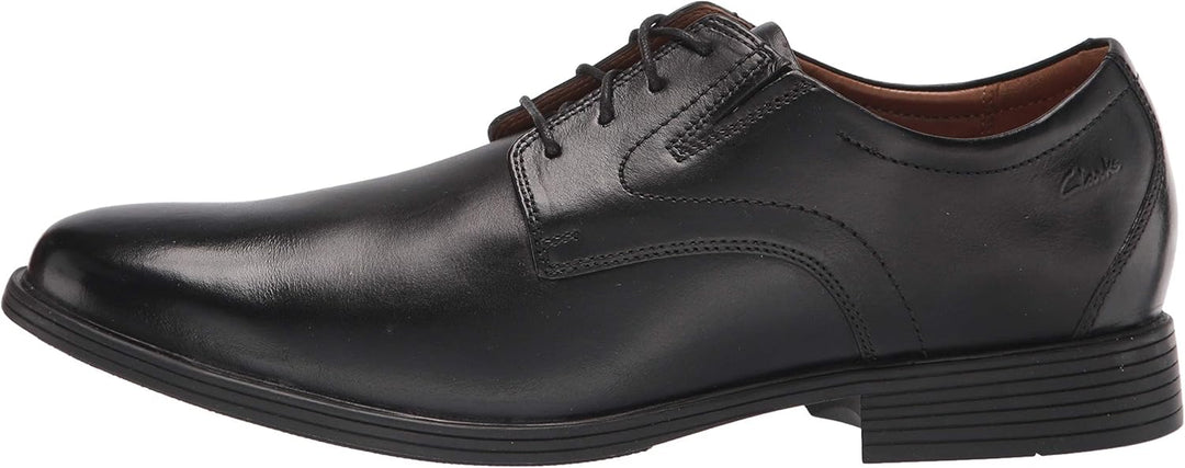 Clarks Whiddon Plain Toe Schnürhalbschuh für Herren, Oxford 39.5 EU Schwarzes Leder, 39.5 EU Schwarz