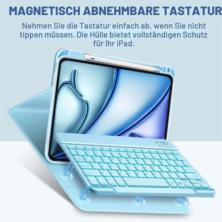 Hülle mit Tastatur für iPad Air 11 Zoll M4 2026/M3 2025/M2 2024, iPad Air 5 4 2022 2020 10,9 Zoll (2