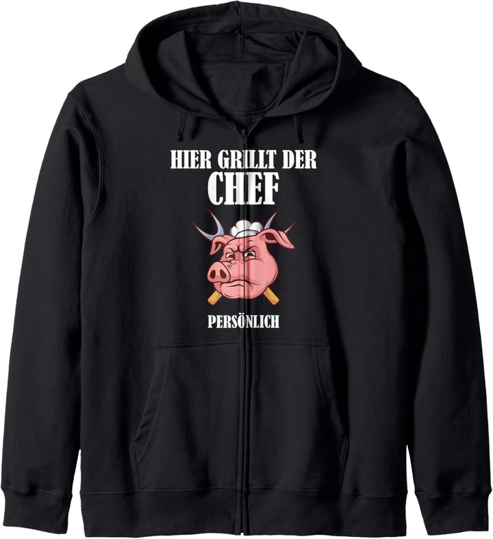Hier grillt der Chef Persönlich - Grillmeister Papa Grillen Kapuzenjacke