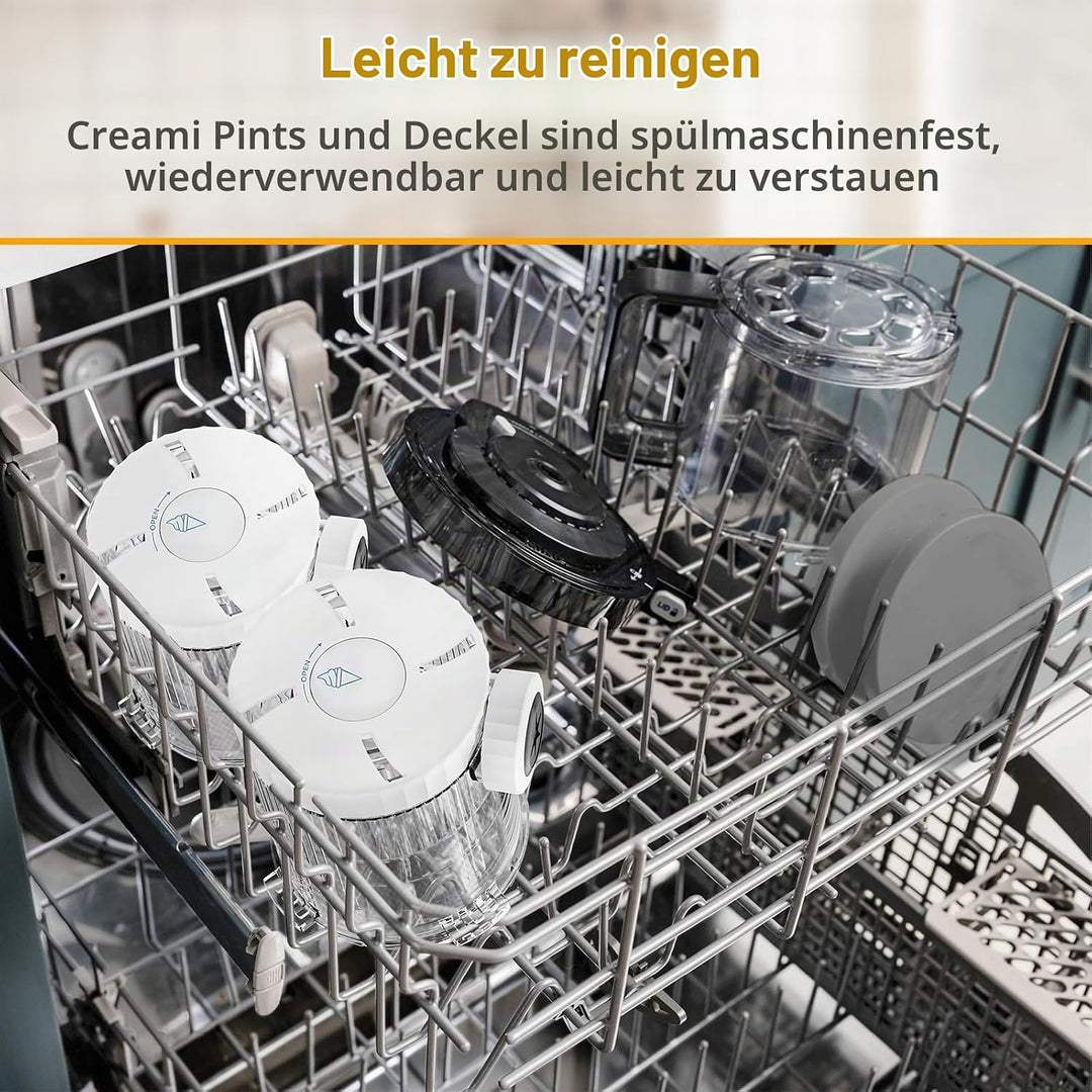 2 Stück Behältern für Ninja Swirl CREAMi, Kompatibel mit Ninja Creami NC701EU NC700 Serie Softeismas