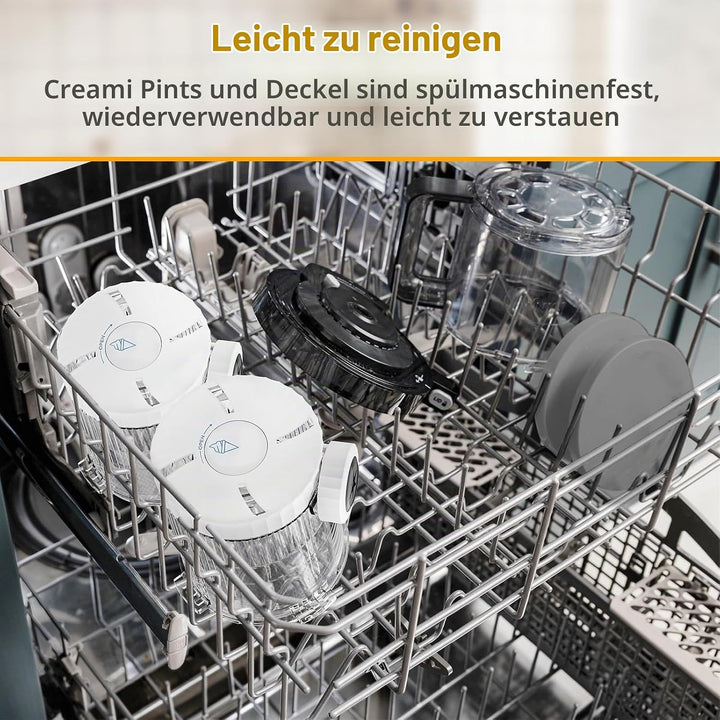 2 Stück Behältern für Ninja Swirl CREAMi, Kompatibel mit Ninja Creami NC701EU NC700 Serie Softeismas