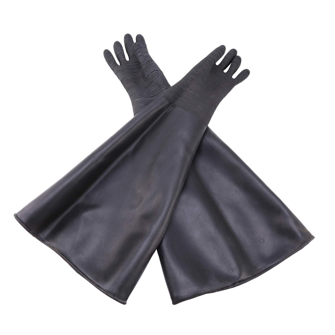 POOSR Gummi Schwarz Sand Strahl Handschuhe Streifen Sand Strahl Handschuhe für Strahl Kabine 65X 30C