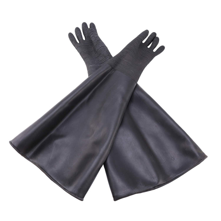POOSR Gummi Schwarz Sand Strahl Handschuhe Streifen Sand Strahl Handschuhe für Strahl Kabine 65X 30C