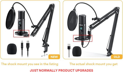 USB Mikrofon PC, Maono AU-PM422 Mikrofon mit Arm Cardioid Kondensatormikrofon mit Mute Button, Kopfh