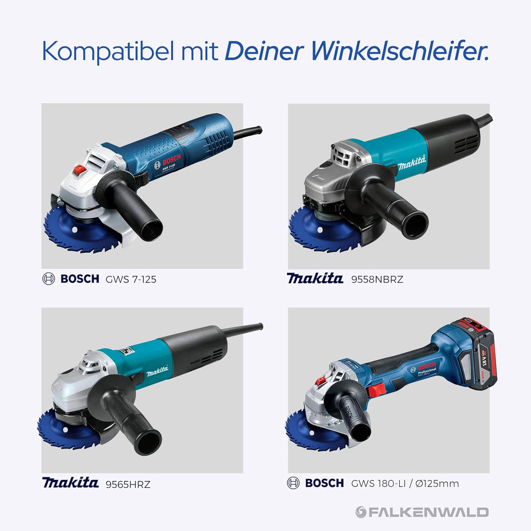 FALKENWALD Raspelscheibe 125 Cut &amp; Rasp - Flexscheibe für Holz 125mm, Frässcheibe für Winkelschleife